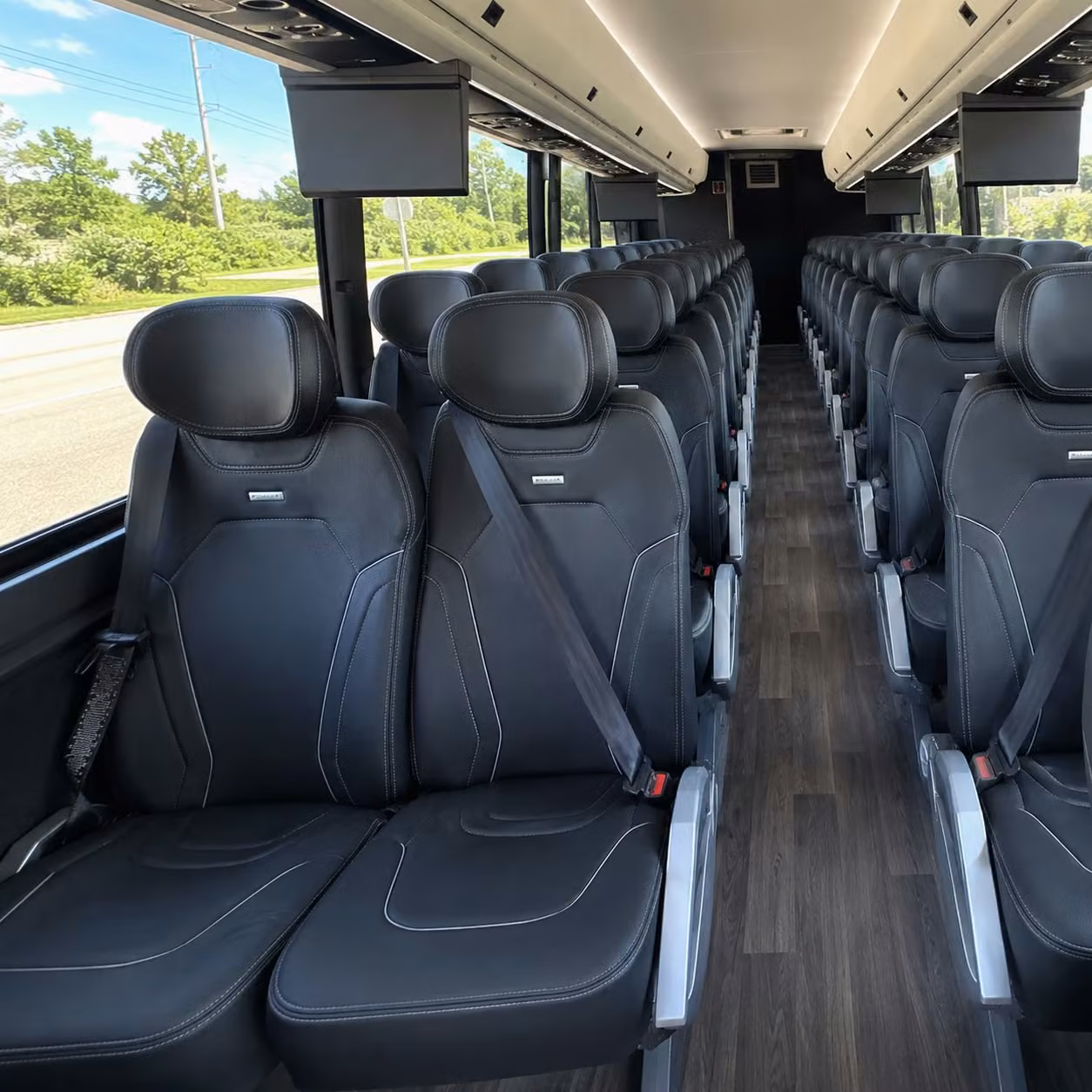 56 passenger charter bus inside