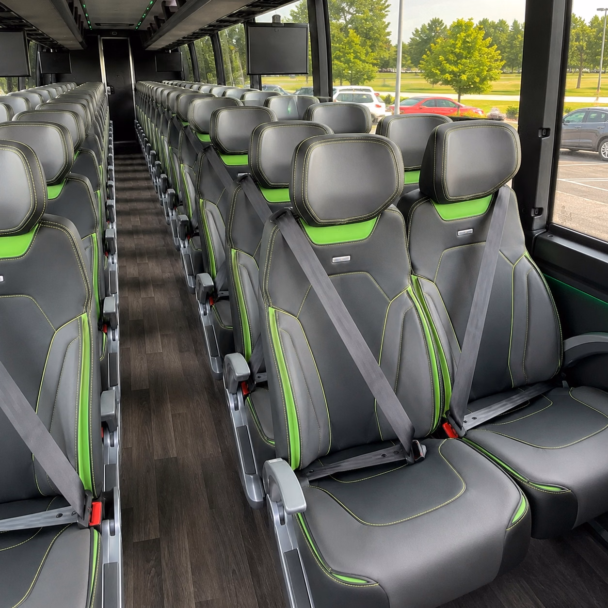 56 passenger charter bus interior